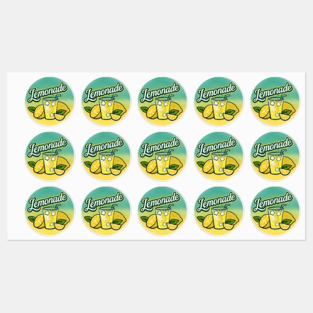 Bright Lemonade Stickers – Fun Summer Refreshment  (Sheet)