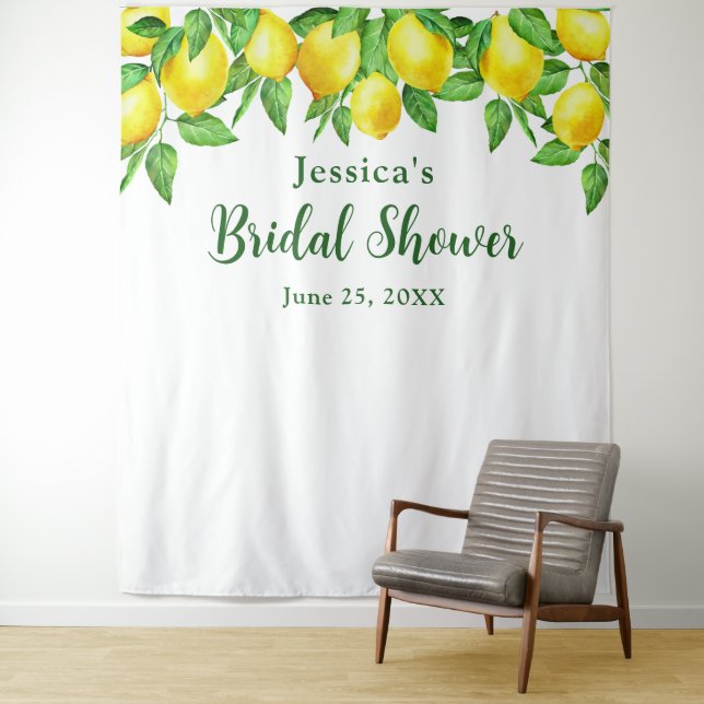 Bright Lemons Bridal Shower Photo Booth Backdrop (In Situ)