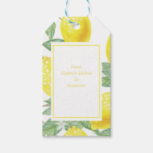 Bright Lemons Leaves Yellow and Green Gift Tags
