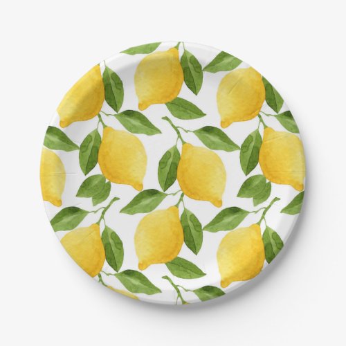 Bright lemons medium paper plates
