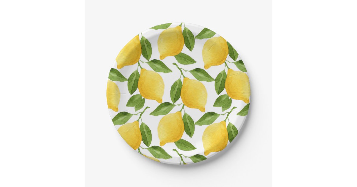 Bright lemons medium paper plates