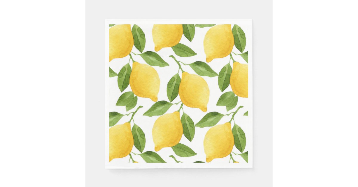 Bright lemons party napkins | Zazzle