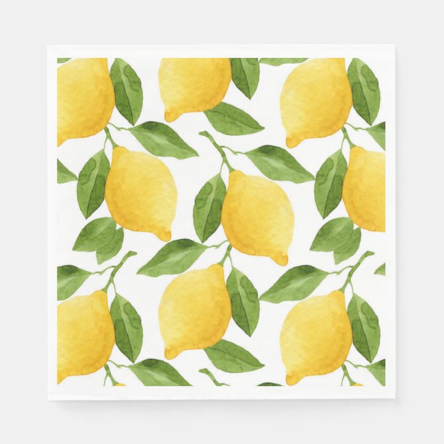 Bright lemons party napkins (Front)