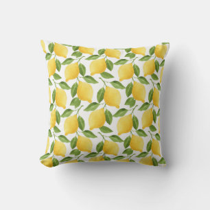 Bright lemons throw pillow
