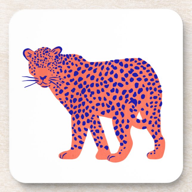 Bright Leopard Beverage Coaster (Front)