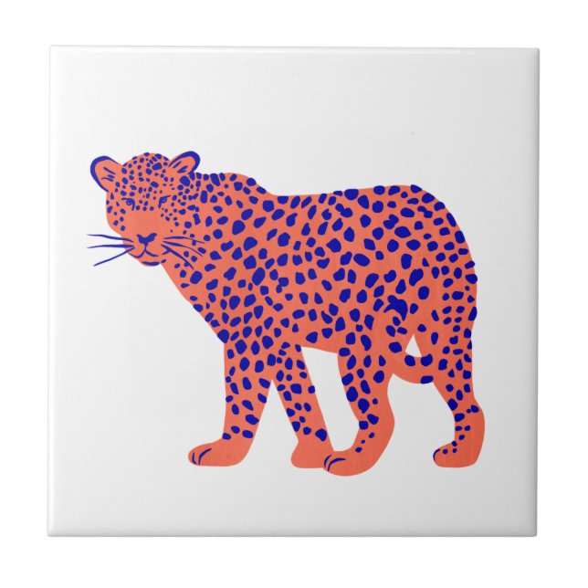 Bright Leopard Ceramic Tile (Front)