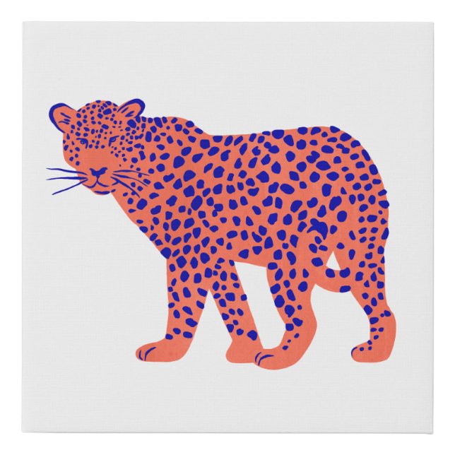 Bright Leopard Faux Canvas Print (Front)