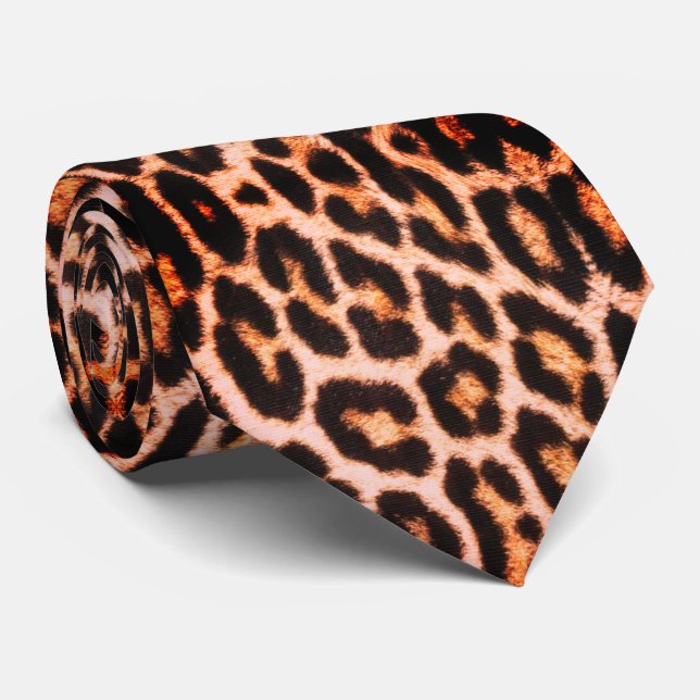 Bright Leopard Neck Tie (Rolled)