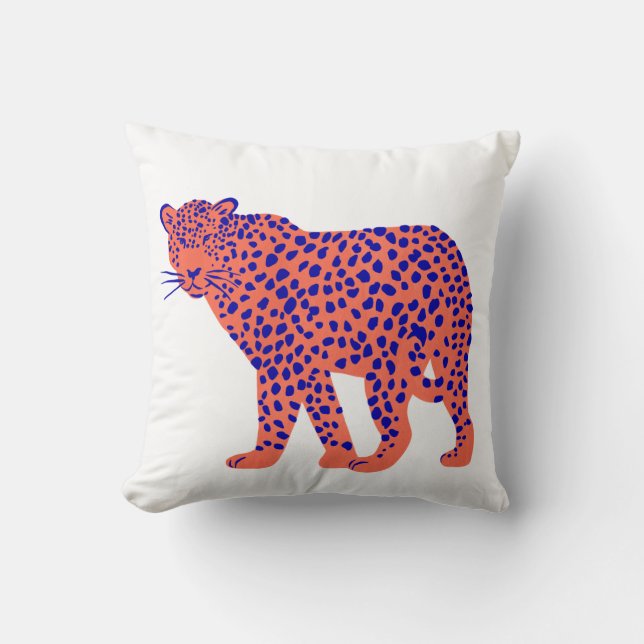Bright Leopard Throw Pillow (Front)