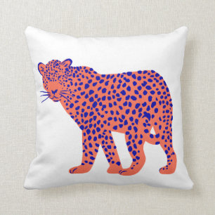 Bright Leopard Throw Pillow