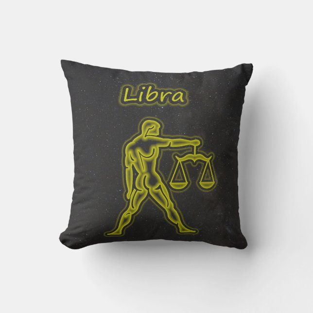 Bright Libra Throw Pillow (Front)