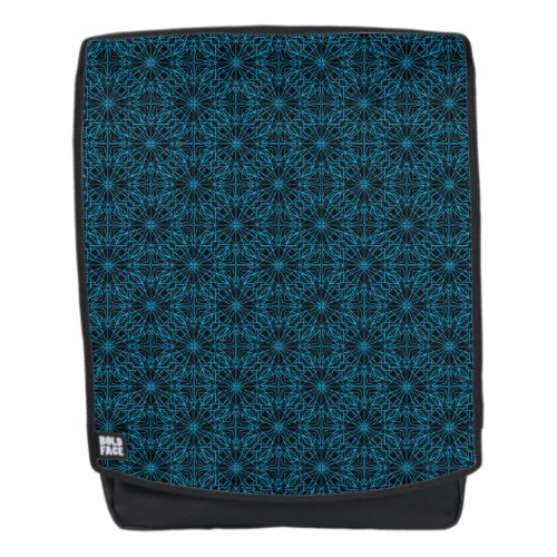 Bright Light Blue Black Geometric Symmetry Pattern Backpack