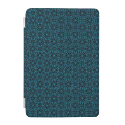Bright Light Blue Black Geometric Symmetry Pattern iPad Mini Cover