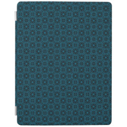 Bright Light Blue Black Geometric Symmetry Pattern iPad Smart Cover
