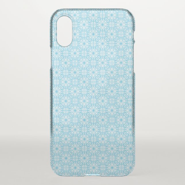 Bright Light Blue Geometric Symmetry Pattern Uncommon iPhone Case (Back)