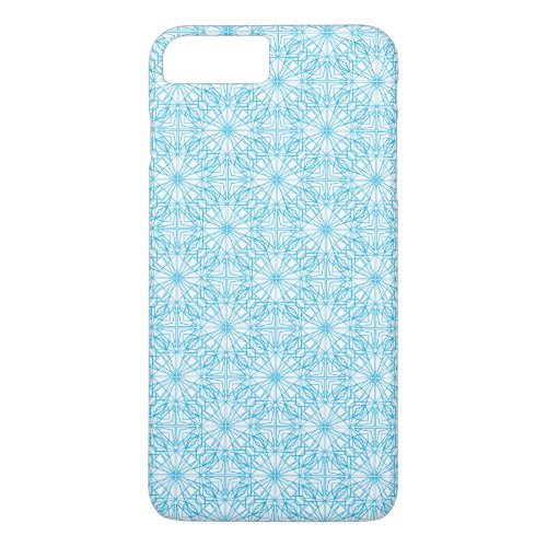 Bright Light Blue White Geometric Symmetry Pattern iPhone 8 Plus7 Plus Case