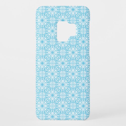 Bright Light Blue White Geometric Symmetry Pattern Case_Mate Samsung Galaxy S9 Case