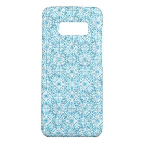 Bright Light Blue White Geometric Symmetry Pattern Case_Mate Samsung Galaxy S8 Case