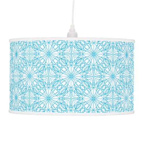 Bright Light Blue White Geometric Symmetry Pattern Ceiling Lamp