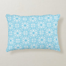 Bright Light Blue White Geometric Symmetry Pattern
