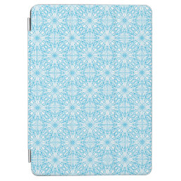 Bright Light Blue White Geometric Symmetry Pattern iPad Air Cover