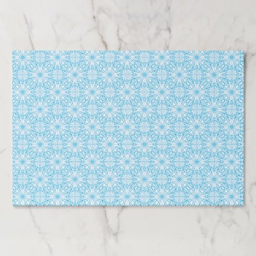 Bright Light Blue White Geometric Symmetry Pattern Paper Pad