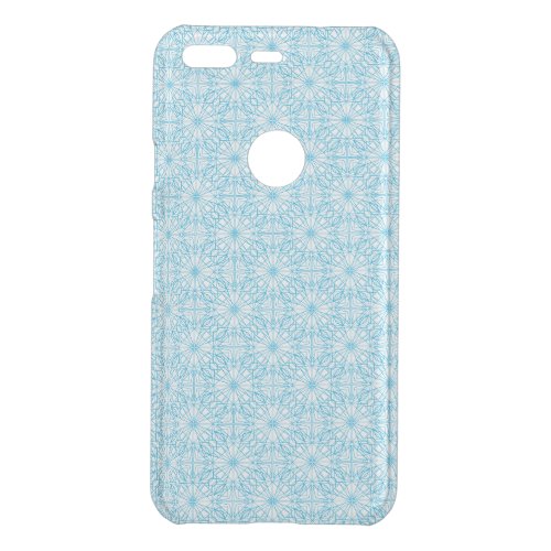 Bright Light Blue White Geometric Symmetry Pattern Uncommon Google Pixel Case