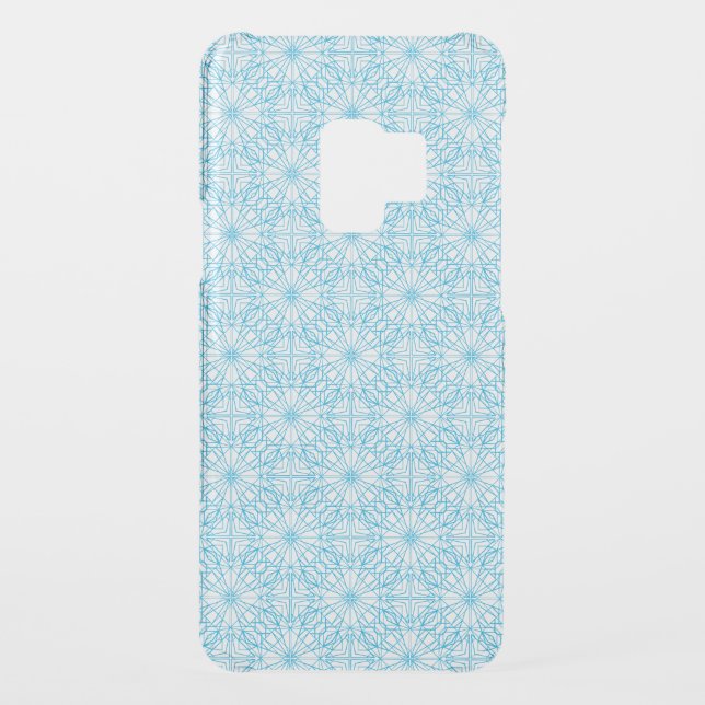 Bright Light Blue White Geometric Symmetry Pattern Uncommon Samsung Galaxy Case (Back)