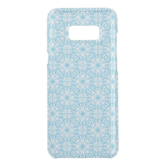 Bright Light Blue White Geometric Symmetry Pattern Uncommon Samsung Galaxy Case (Back)