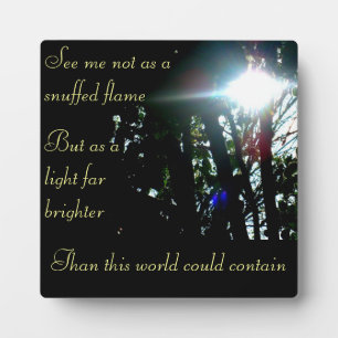 Bright Light Commemorative Plaque