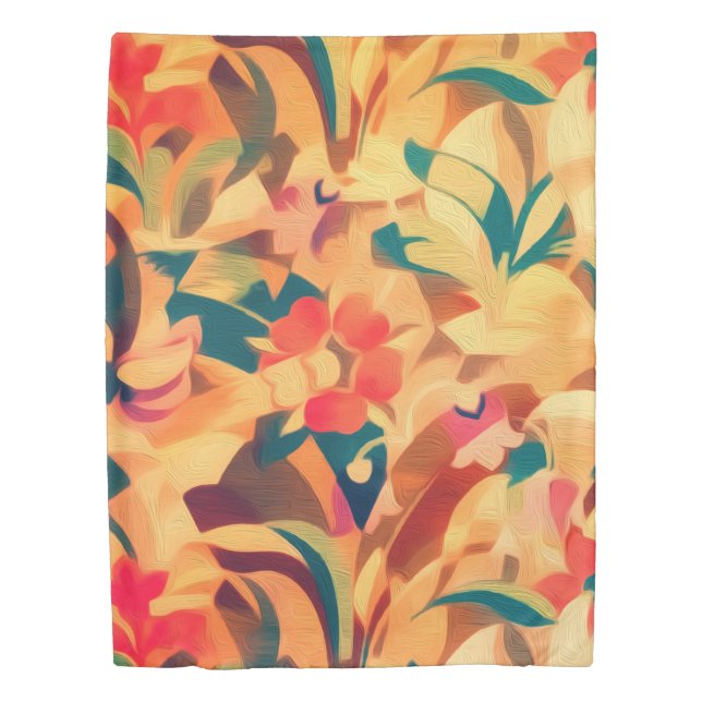 Bright Light Floral Botanical Garden Fine Art Duvet Cover (Front)