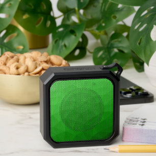 Bright light green geometric mesh pattern bluetooth speaker