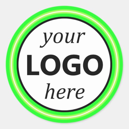 Bright Light Green Neon Your Circle Logo Image Pic Classic Round Sticker