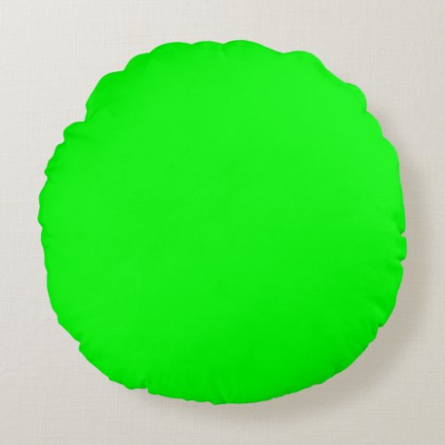 bright light Green solid plain color Custom Round Pillow
