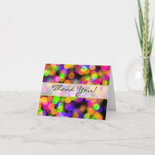 Bright Lights Bokeh Wedding Thank You Card