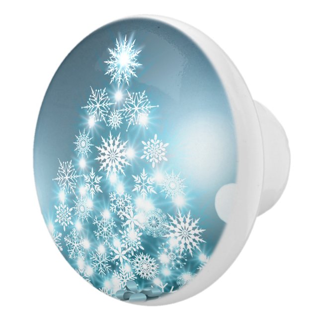 Bright Lights Christmas Tree Holiday Dresser Ceramic Knob (Right)