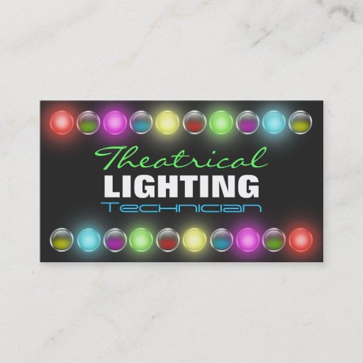 Customizable Bright Lights Theatrical Lighting Business Cards