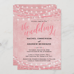 Bright Lights - Wedding Invitation -Shades of Pink