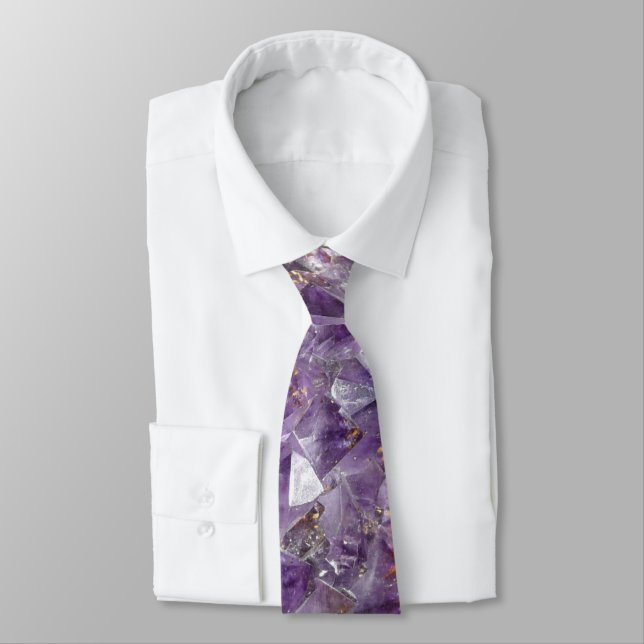 bright lilac amethyst neck tie (Tied)