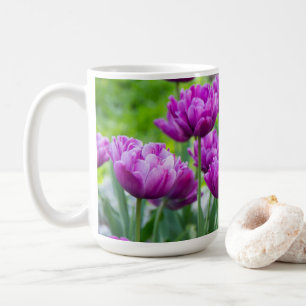Bright lilac  tulips on a sunny day     coffee mug