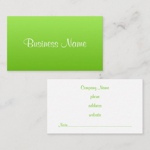Bright Lime Business Card