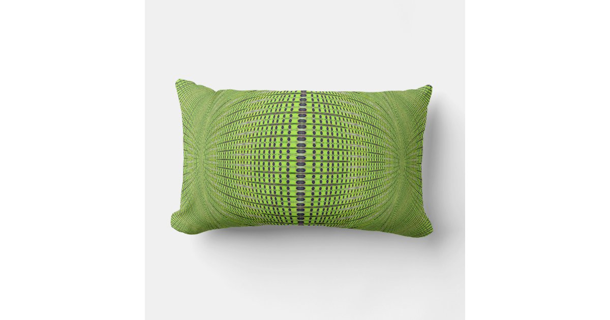 bright lime green abstract lumbar pillow | Zazzle