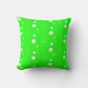 Bright lime green aesthetic dots throw pillow