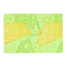 Bright lime green citrus lemons pattern