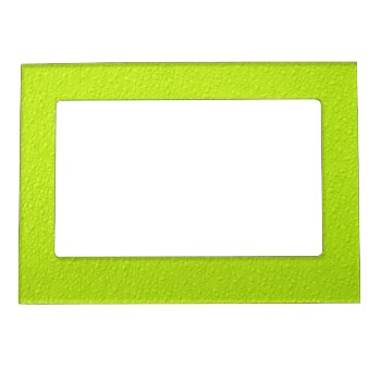 Bright Lime Green Neon Trendy Colors Magnetic Photo Frame by Chicy_Trend at Zazzle