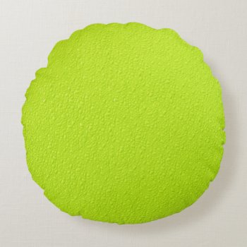 Bright Lime Green Neon Trendy Colors Round Pillow by Chicy_Trend at Zazzle