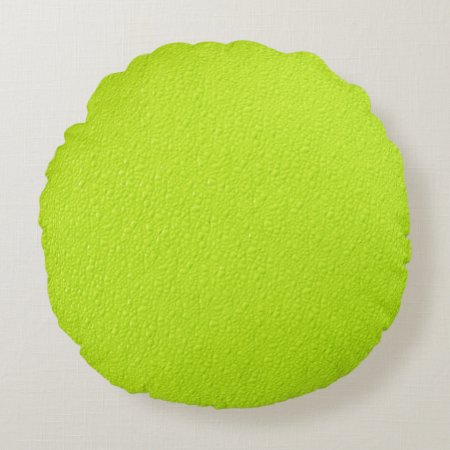 Bright Lime Green Neon Trendy Colors Round Pillow