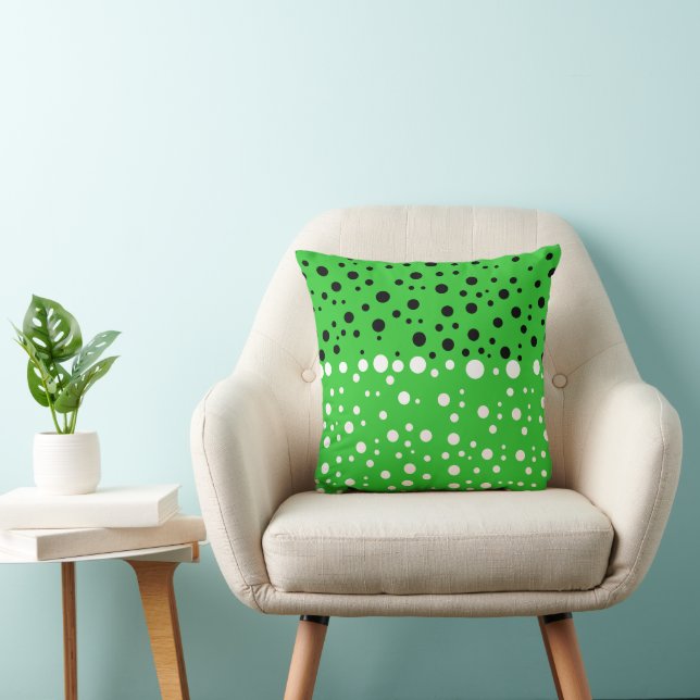 Bright Lime Green Polka Dot Decorative Throw Pillow (Chair)