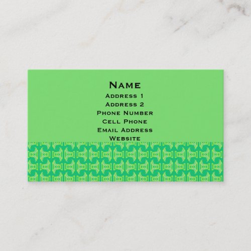Bright Lime Green Tribal Pattern Business Cards