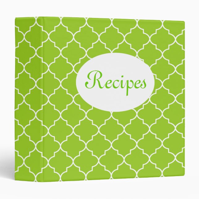 Bright Lime Recipe Binder (Front/Spine)